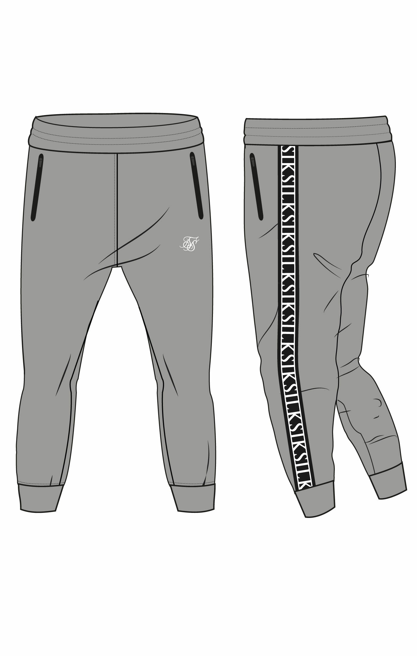 Load image into Gallery viewer, Grey &amp; Black Skin Fit Taped Jogger