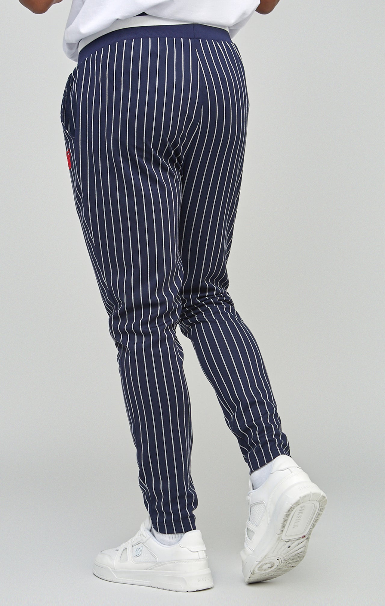 Navy Pinstipe Elasticated Waist Pant (3)