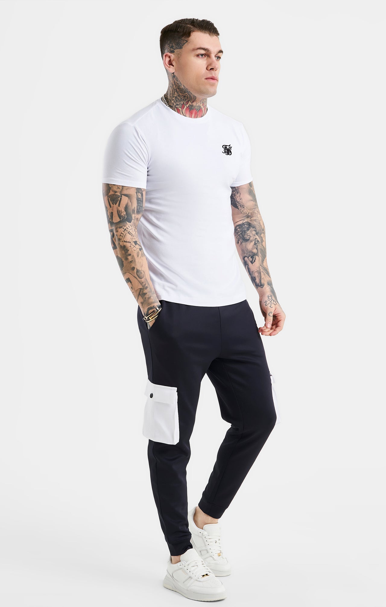 White Essential Short Sleeve Muscle Fit T-Shirt (2)