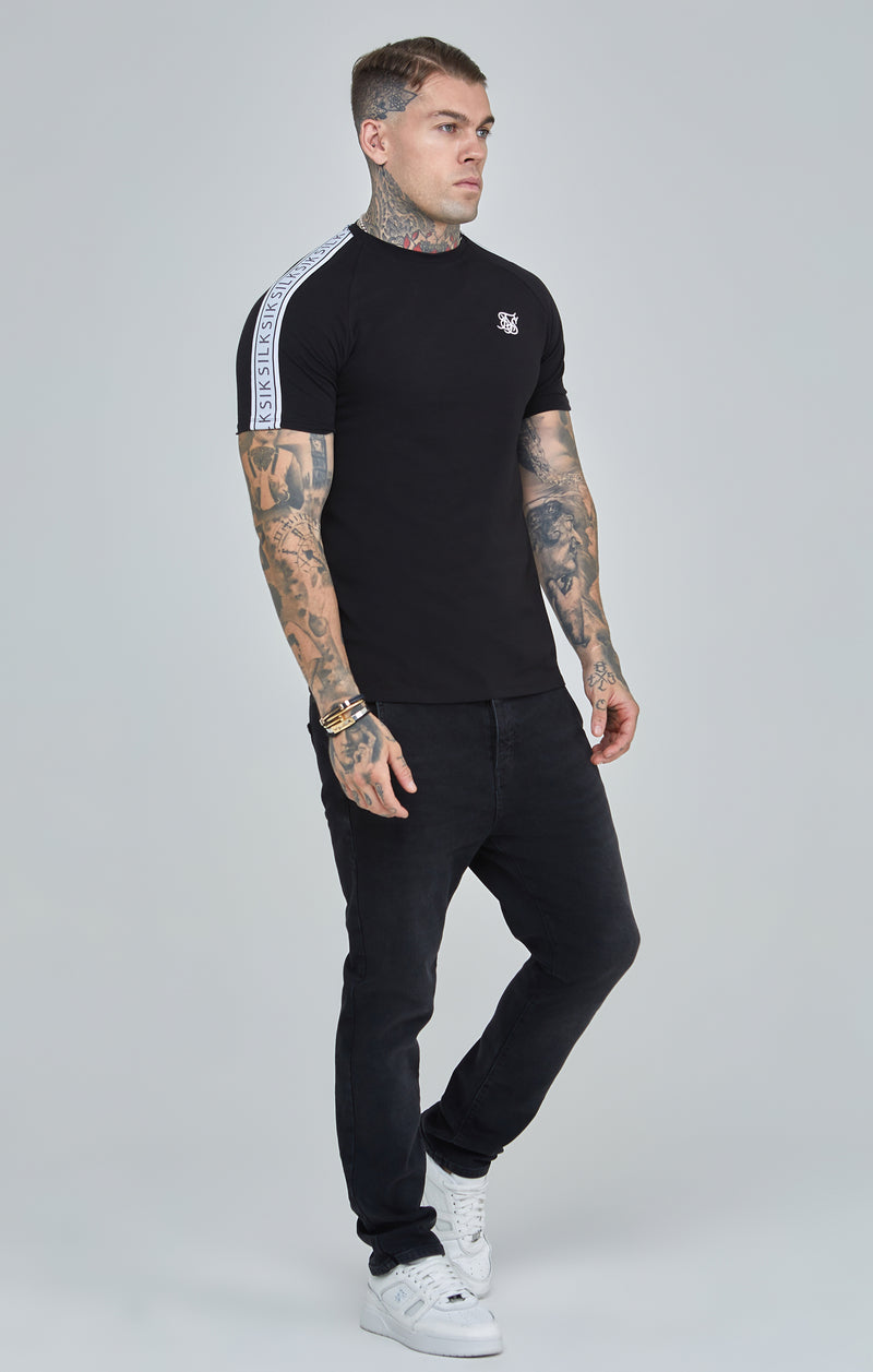 Black Taped Raglan T-Shirt (1)