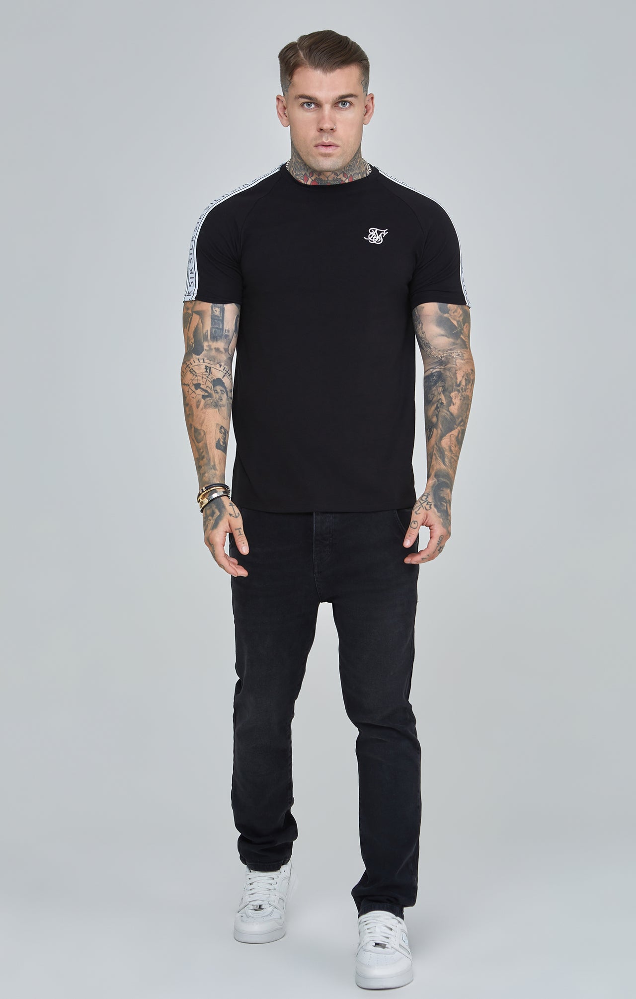 Black Taped Raglan T-Shirt (3)