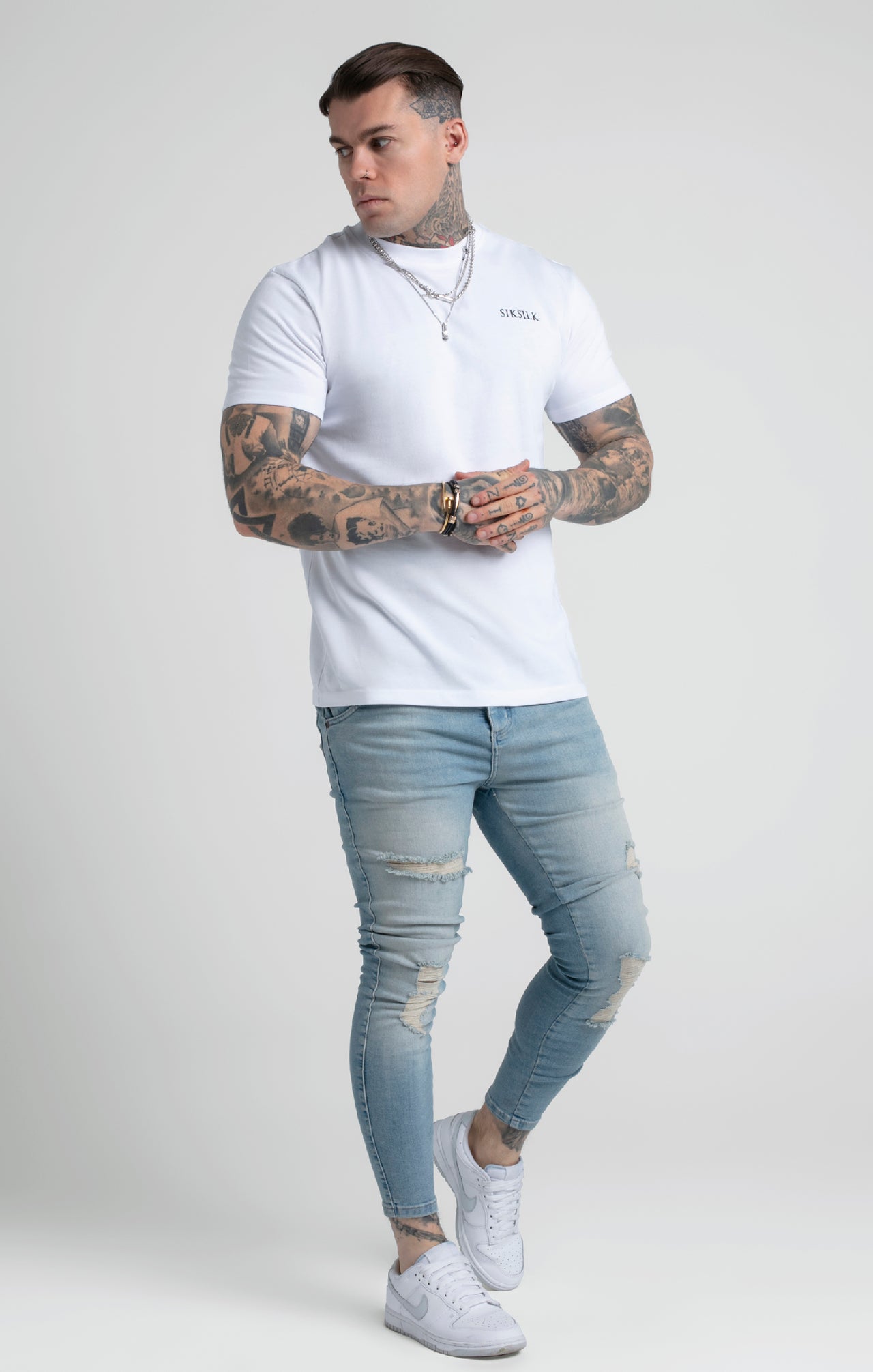 White Printed Logo Relaxed Fit T-Shirt (1)