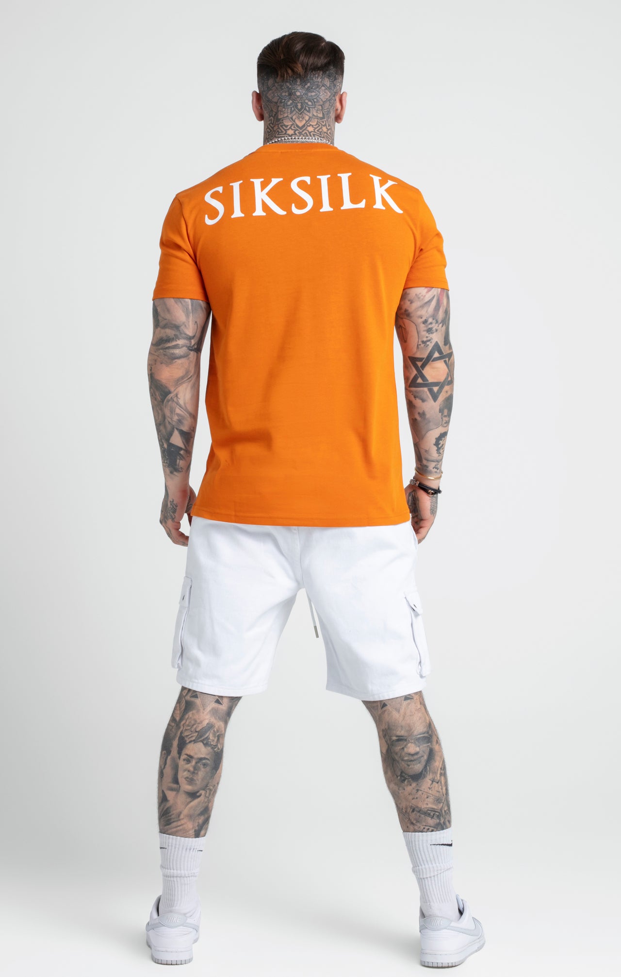 Orange Printed Logo Relaxed Fit T-Shirt (4)