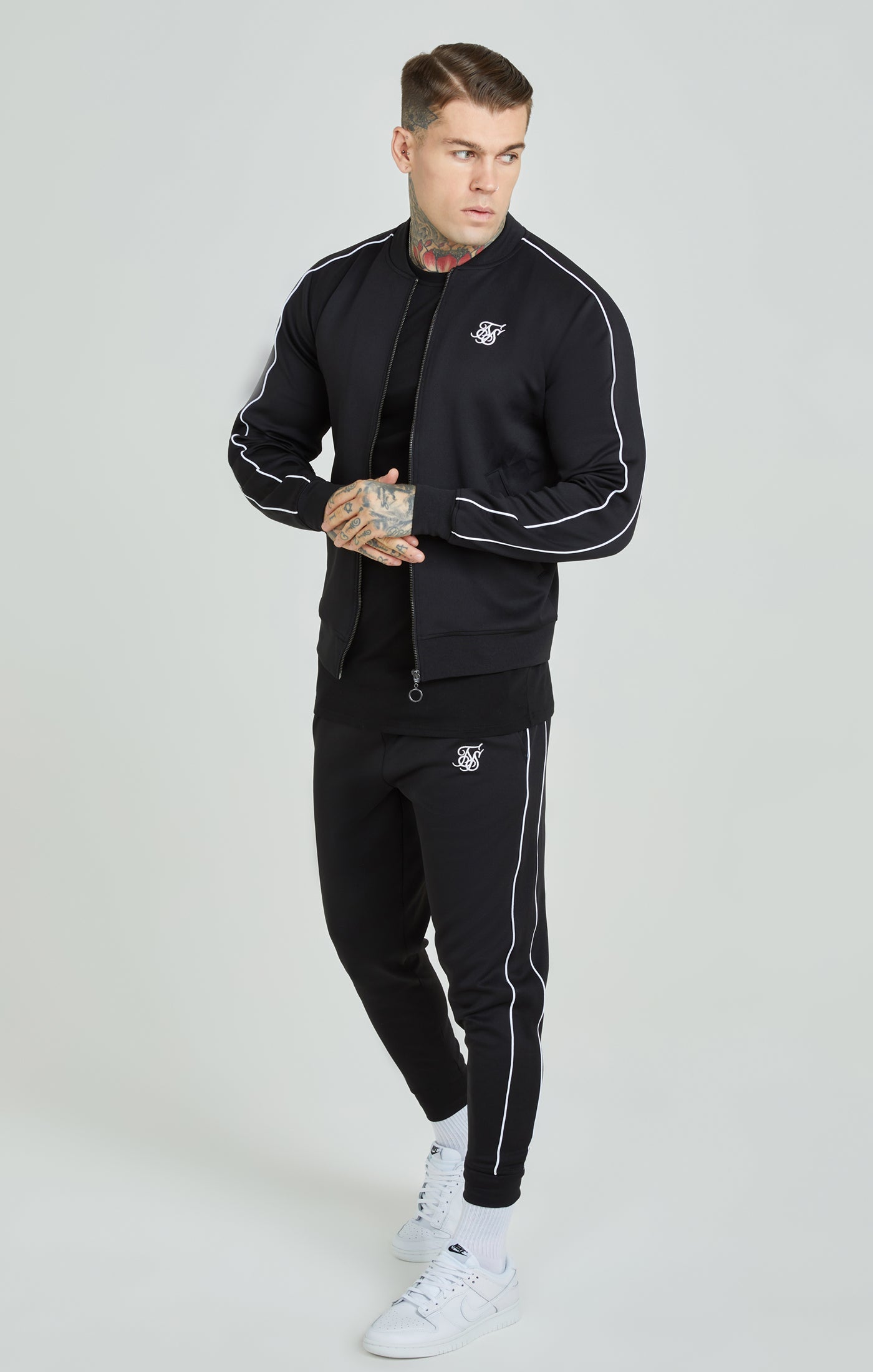 Load image into Gallery viewer, Black Panelled Tracksuit
