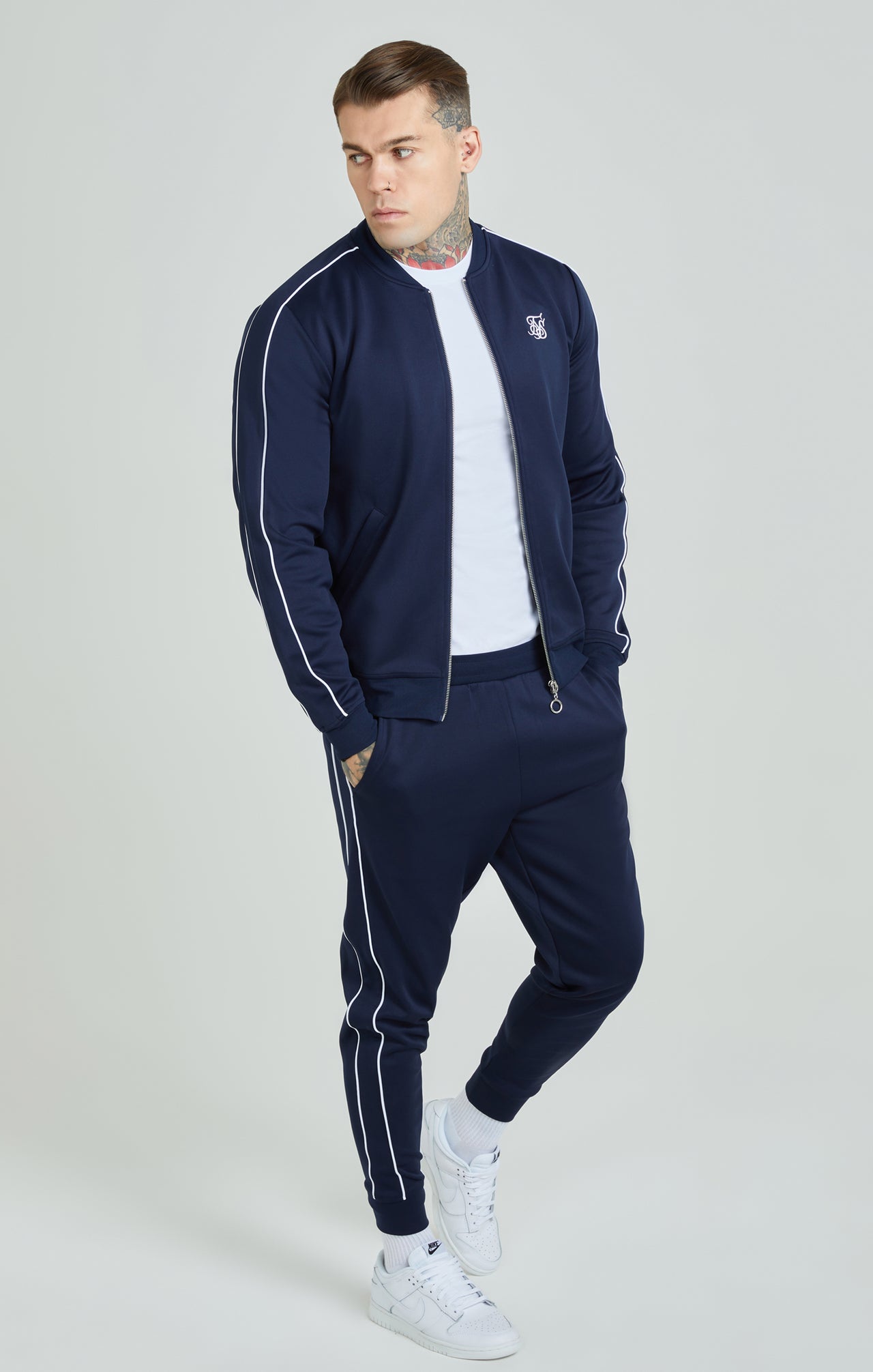 Navy Panelled Tracksuit