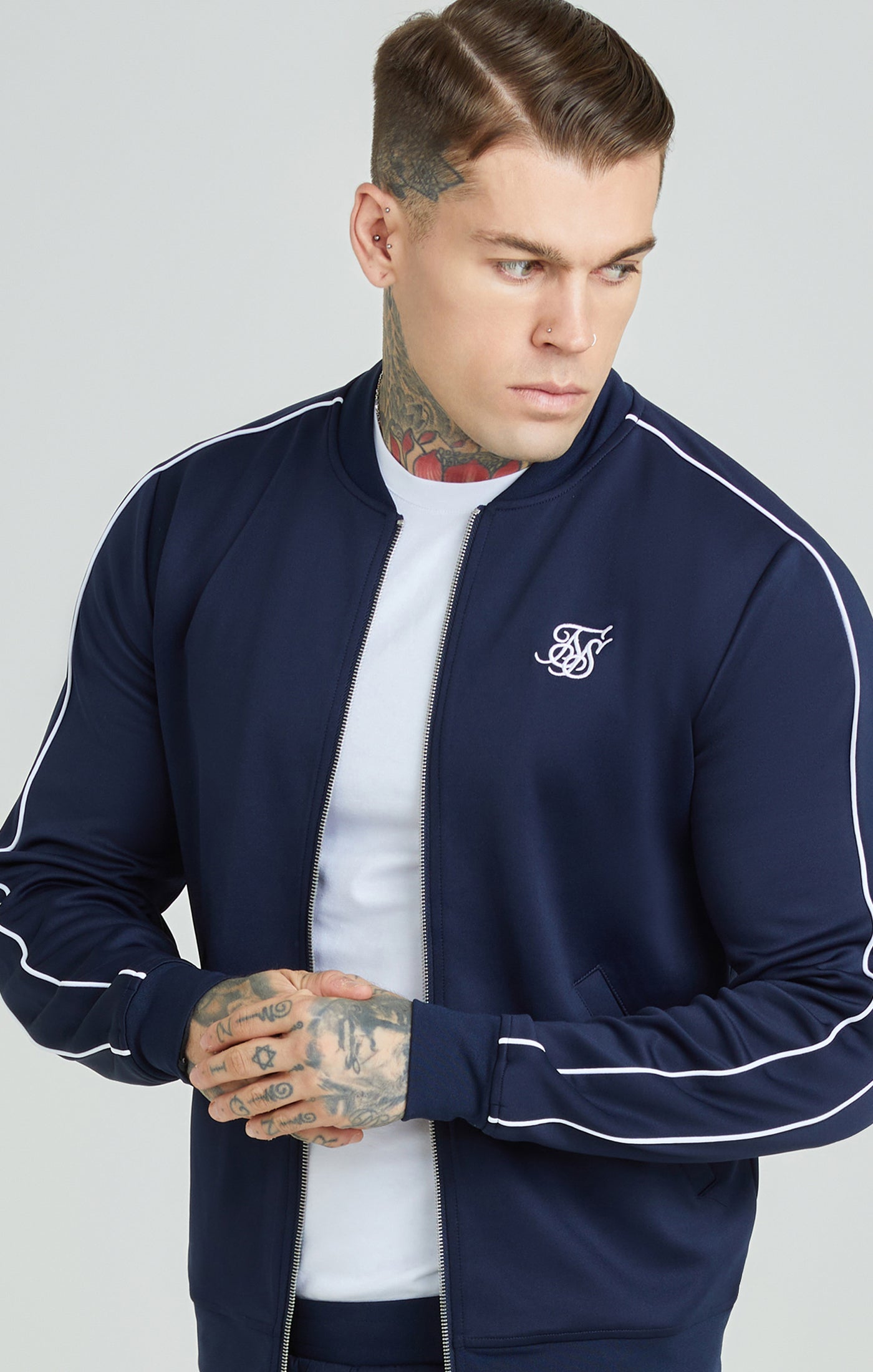 Load image into Gallery viewer, Navy Panelled Tracksuit (1)
