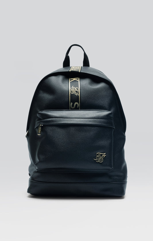 Black PU Taped Backpack