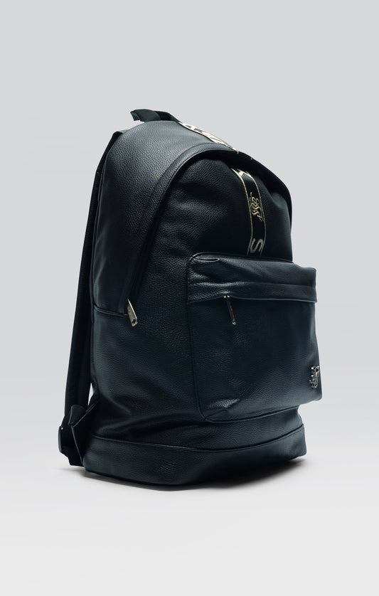 Black PU Taped Backpack