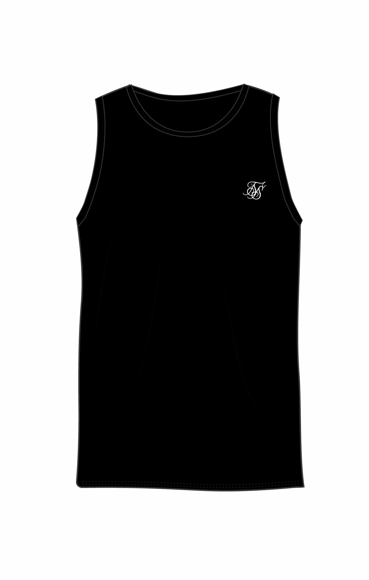 Black Muscle Fit Essential Vest