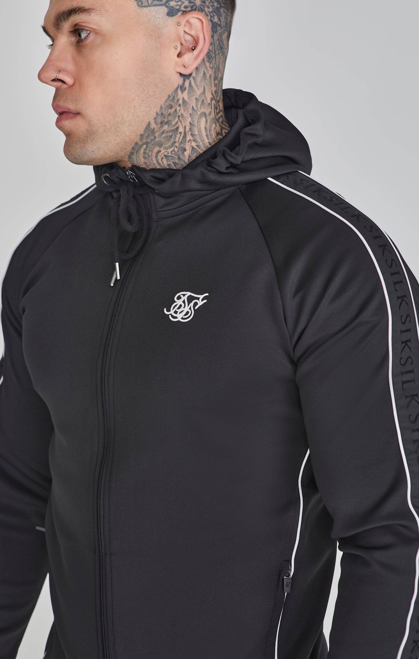 SikSilk Men s Black Hoodie and Joggers Set SikSilk UK