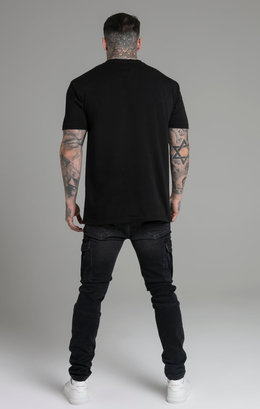 SikSilk Men's Black Relaxed Fit T Shirt | SikSilk UK