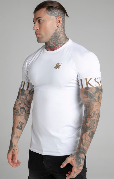 SikSilk Men's White Tech T-Shirt | SikSilk UK