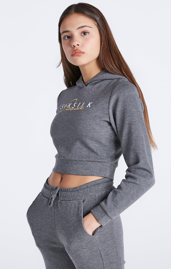 Girls Grey Marl Signature Track Top