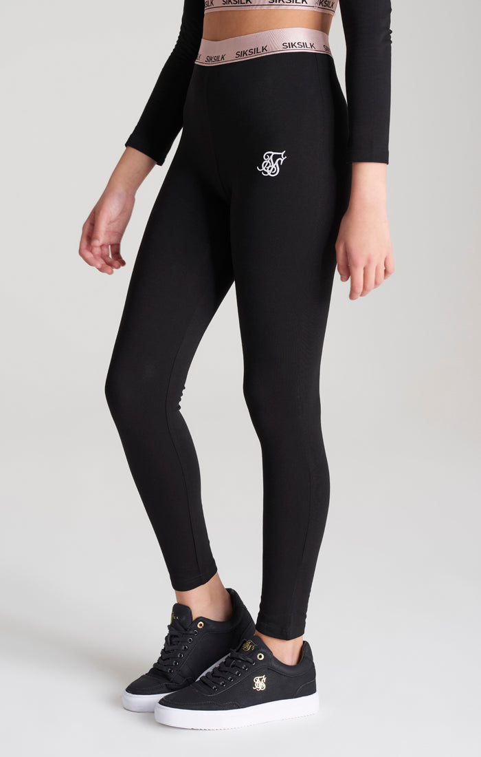 Girls Black Taped Legging