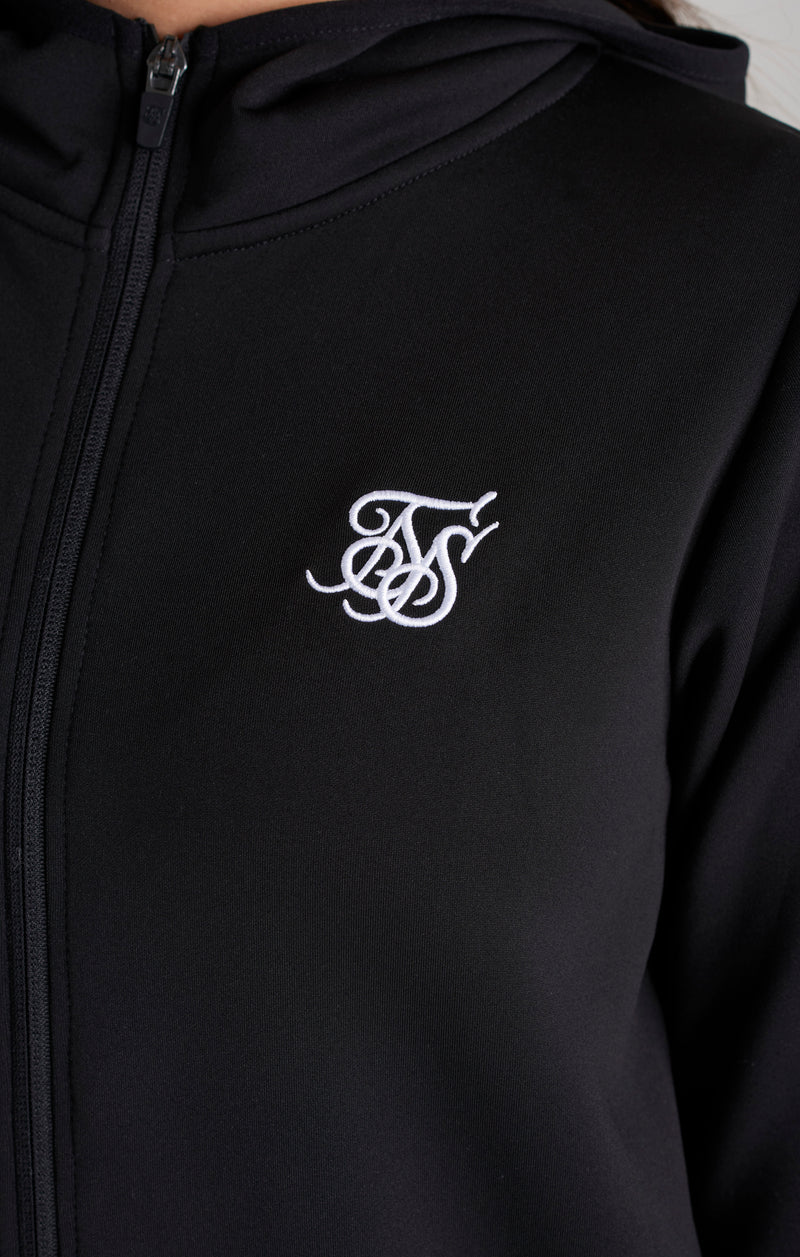 Girls Black Taped Track Jacket (1)