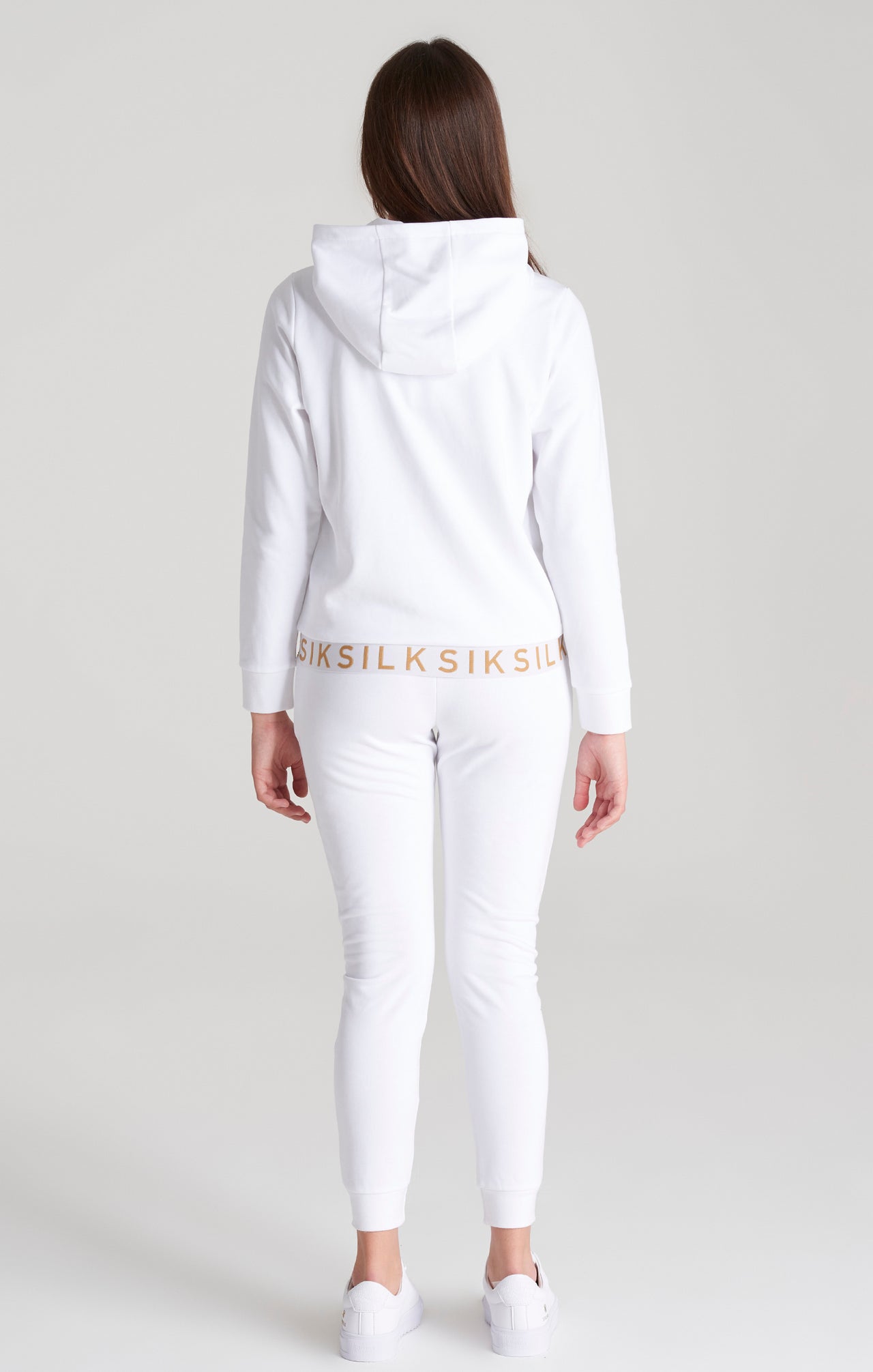 Girls White Taped Overhead Hoodie (5)