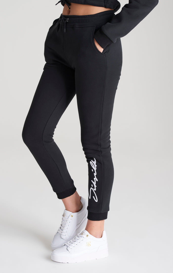 Girls Black Signature Jogger
