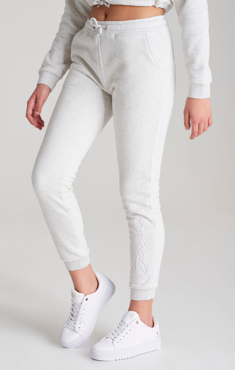 Girls Grey Marl Signature Jogger