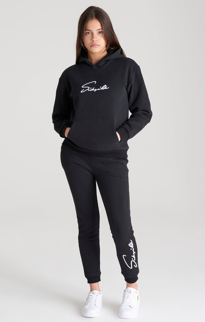 Load image into Gallery viewer, Girls Black Signature Overhead Hoodie (3)