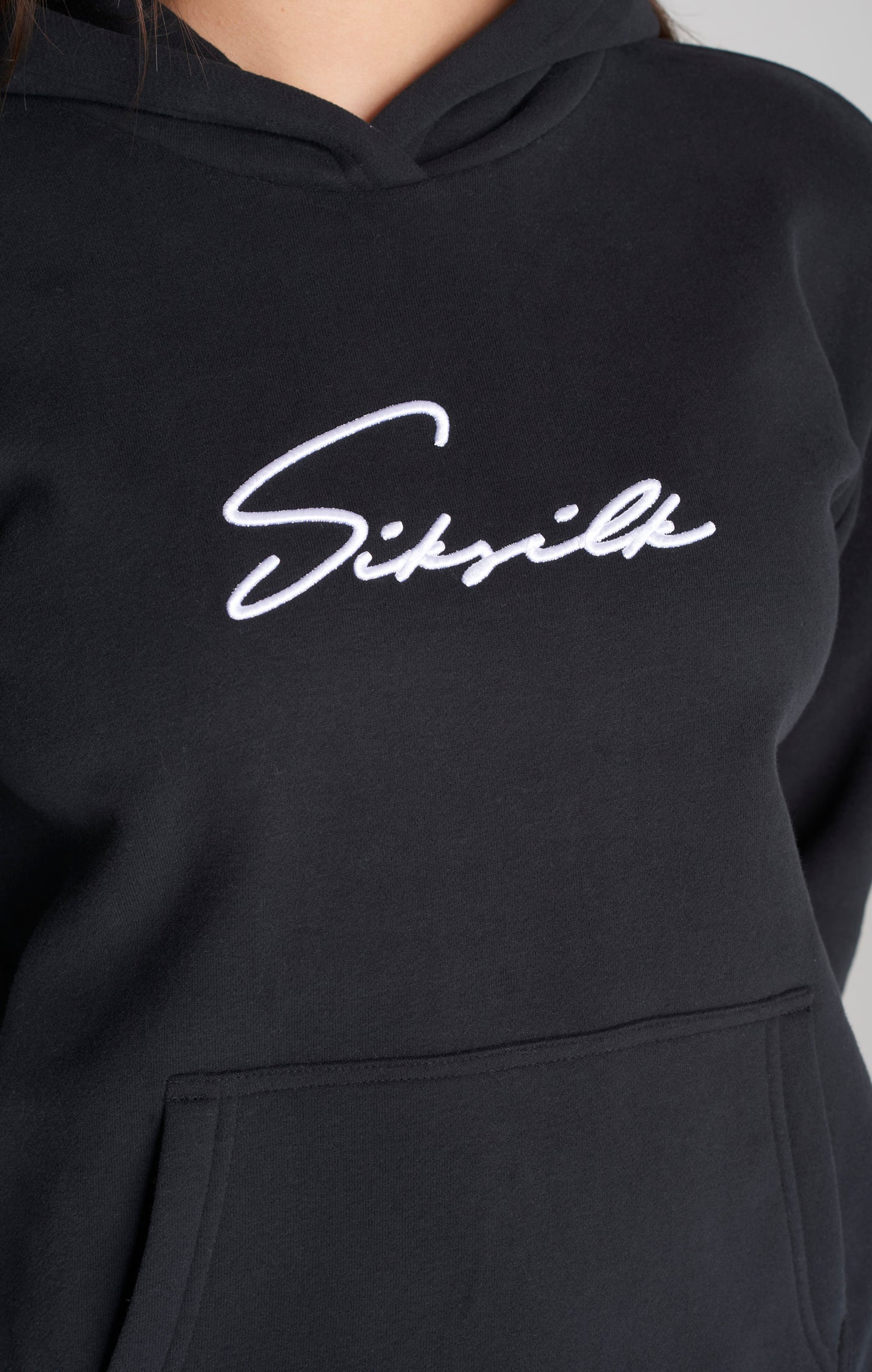 Load image into Gallery viewer, Girls Black Signature Overhead Hoodie (2)