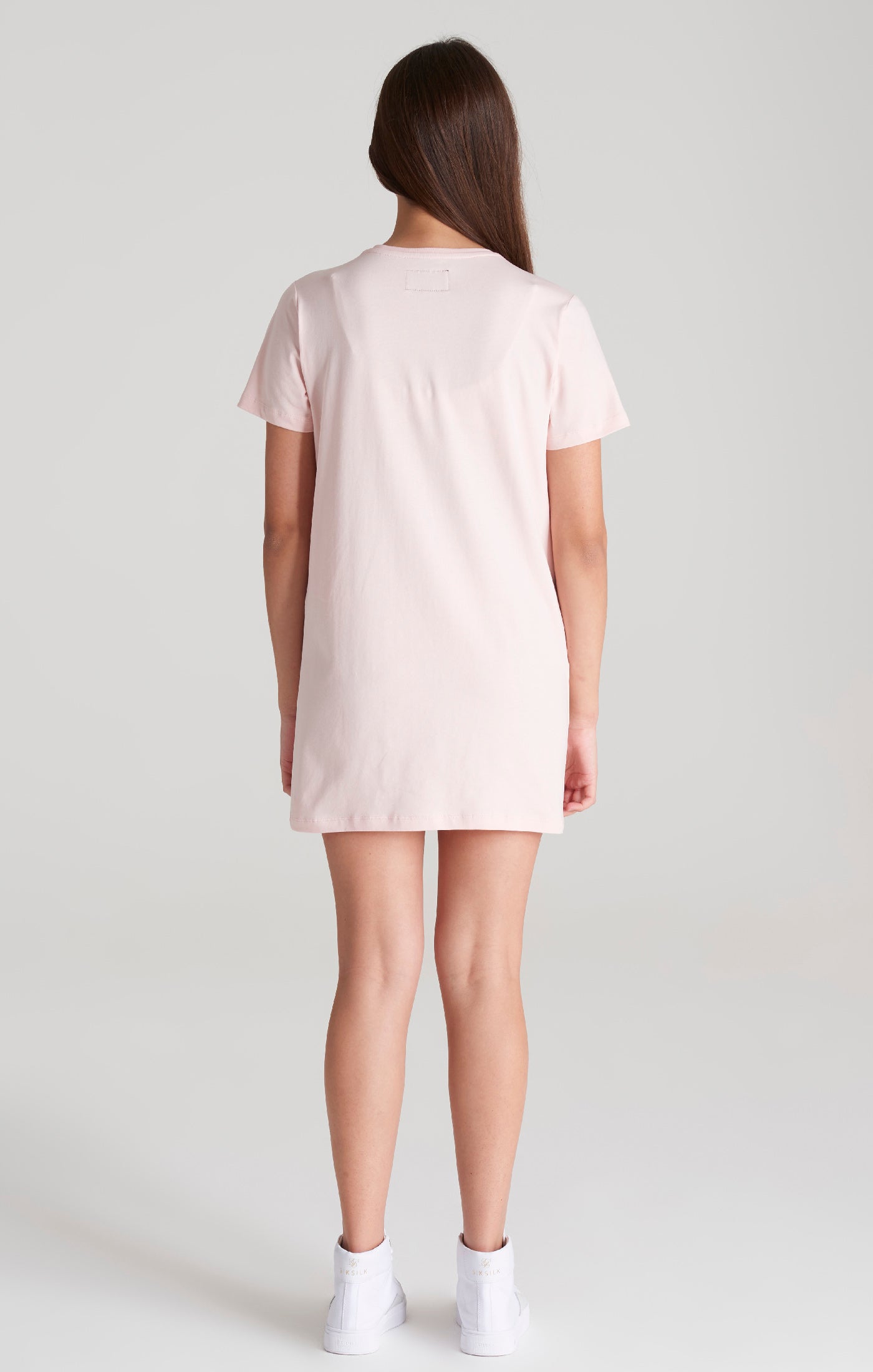 Load image into Gallery viewer, Girls Pink Signature T-Shirt Dress (4)