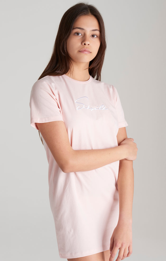 Girls Pink Signature T-Shirt Dress (2)