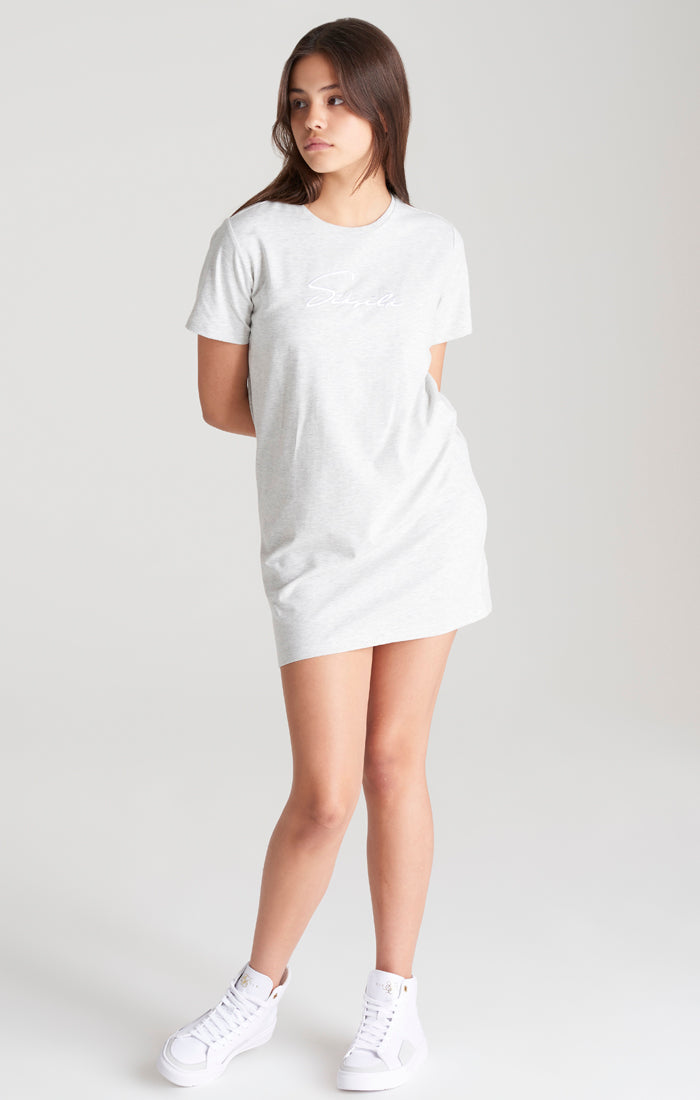 Load image into Gallery viewer, Girls Grey Marl Signature T-Shirt Dress