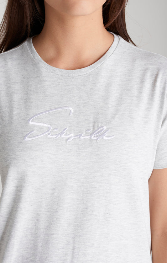 Girls Grey Marl Signature T-Shirt Dress