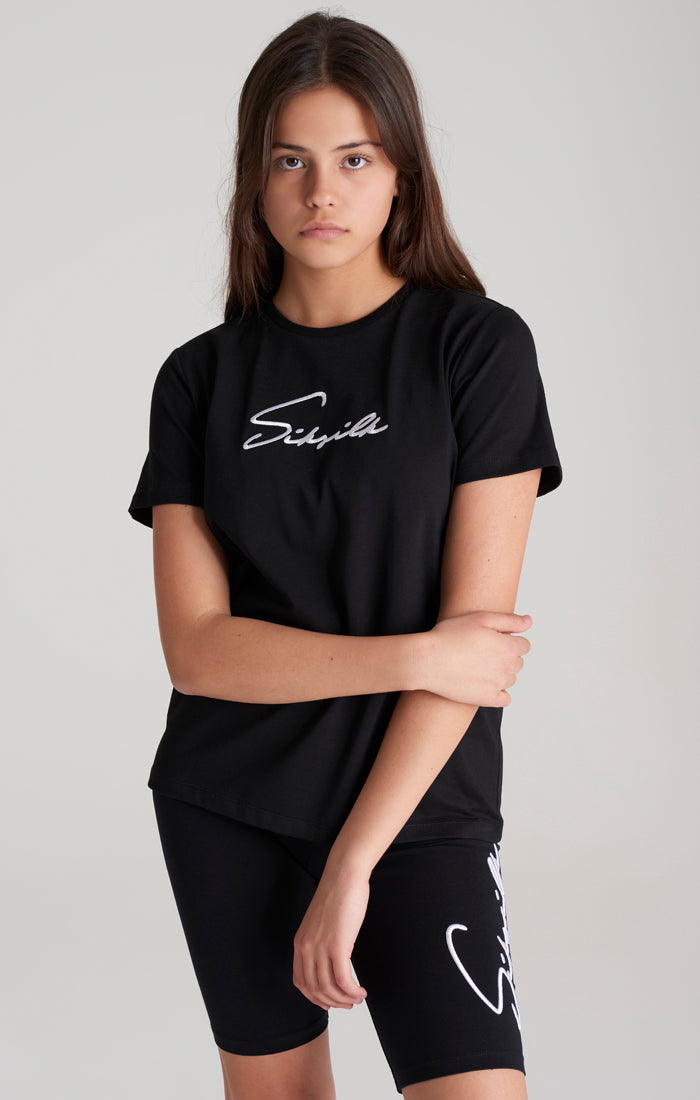 Girls Black Signature Boyfriend T-Shirt