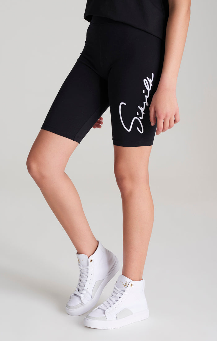 Girls Black Signature Cycle Short