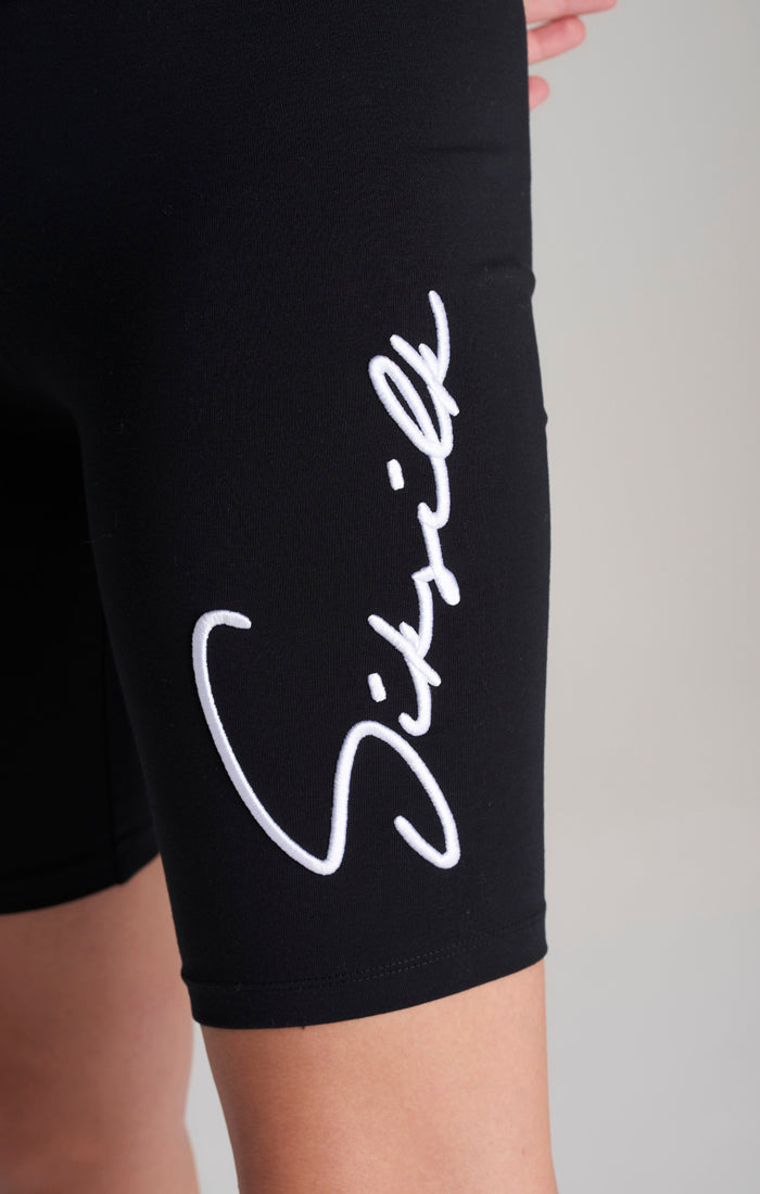Girls Black Signature Cycle Short (2)