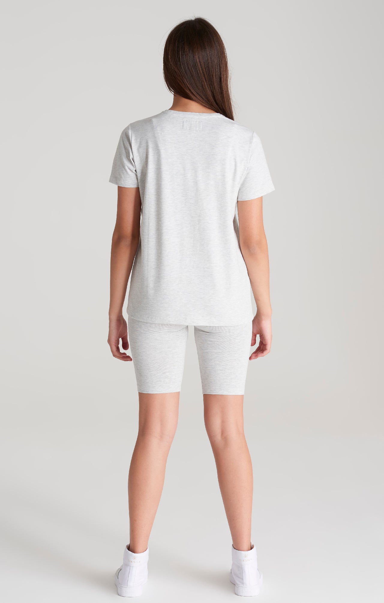 Girls Grey Marl Signature Boyfriend T-Shirt (4)