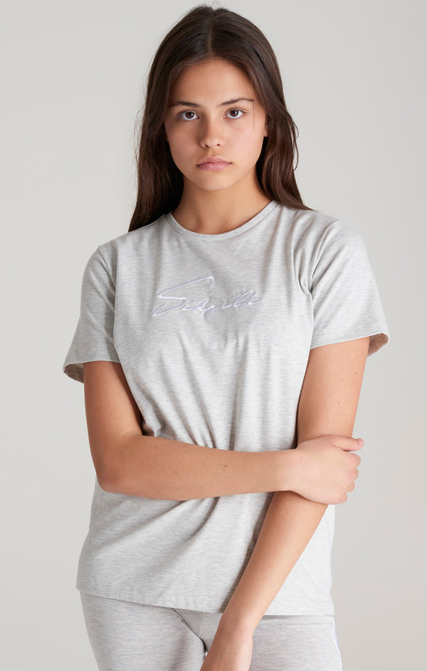 Girls Grey Marl Signature Boyfriend T-Shirt