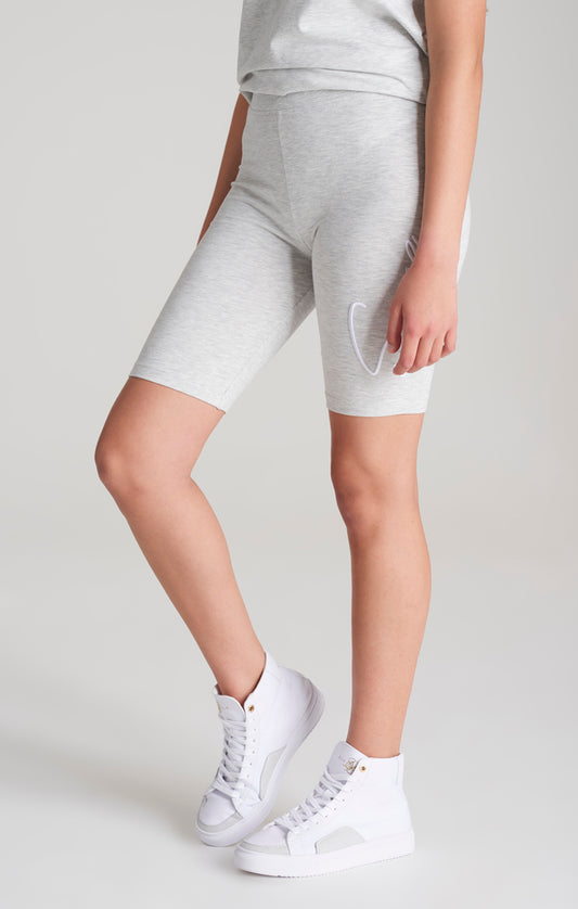 Girls Grey Marl Signature Cycle Short