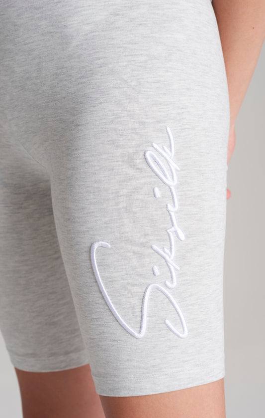 Girls Grey Marl Signature Cycle Short