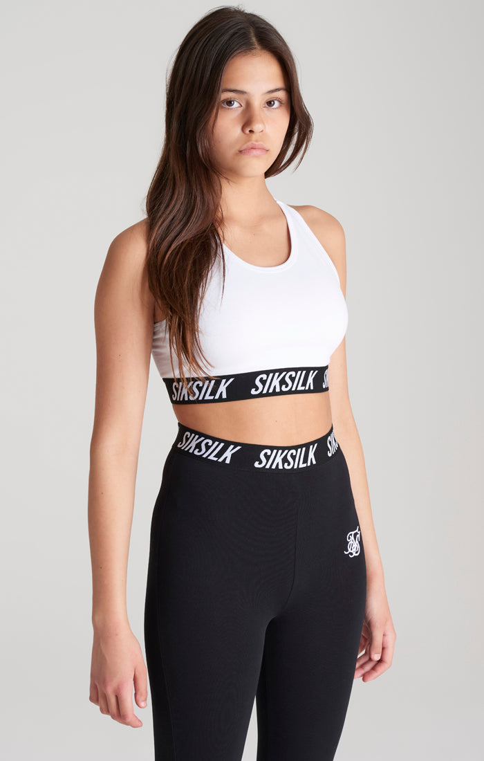 SikSilk Girls White Essentials Taped Bralette