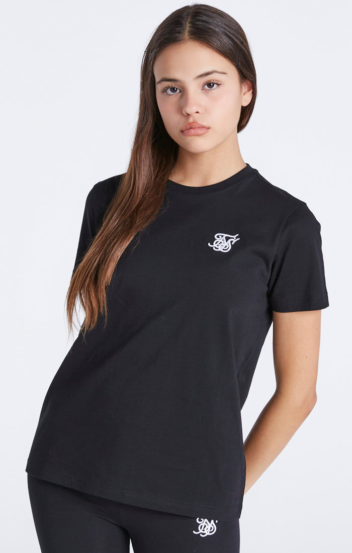 Girls Black Essentials Boyfriend T-Shirt (2)