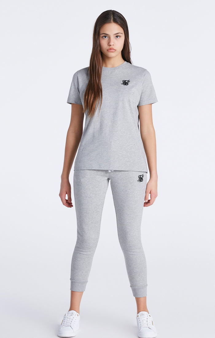 Girls Grey Marl Essentials Boyfriend T-Shirt (1)