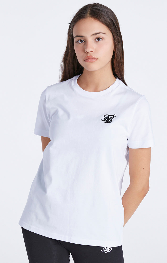 Girls White Essentials Boyfriend T-Shirt (3)