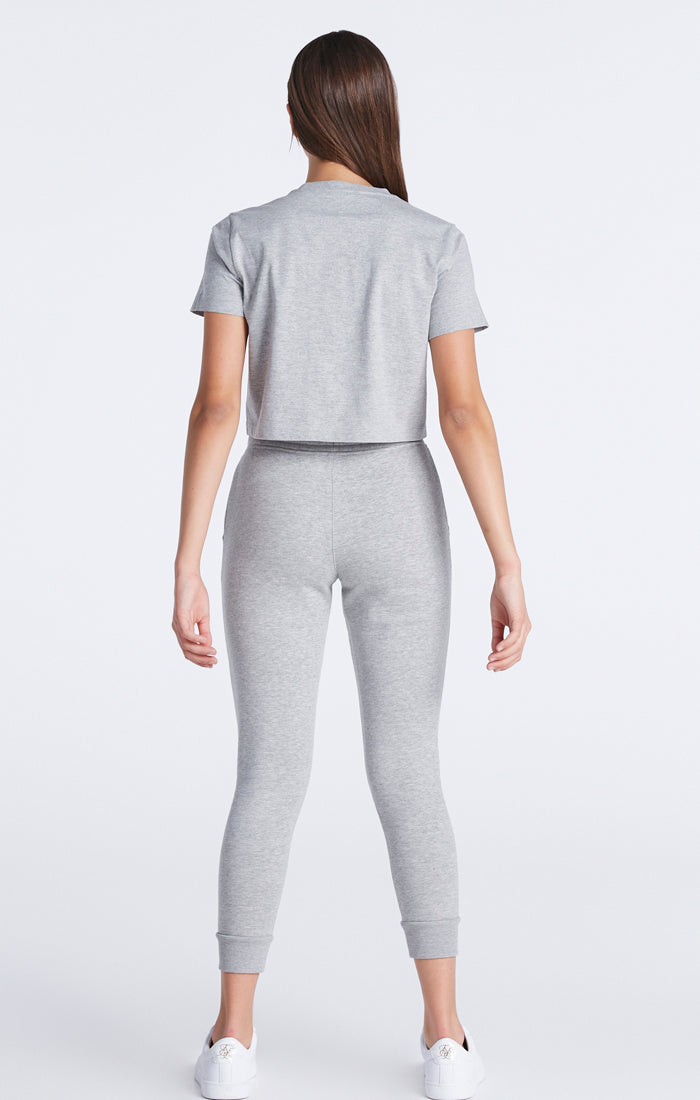 Girls Grey Marl Essentials Cropped T-Shirt (3)