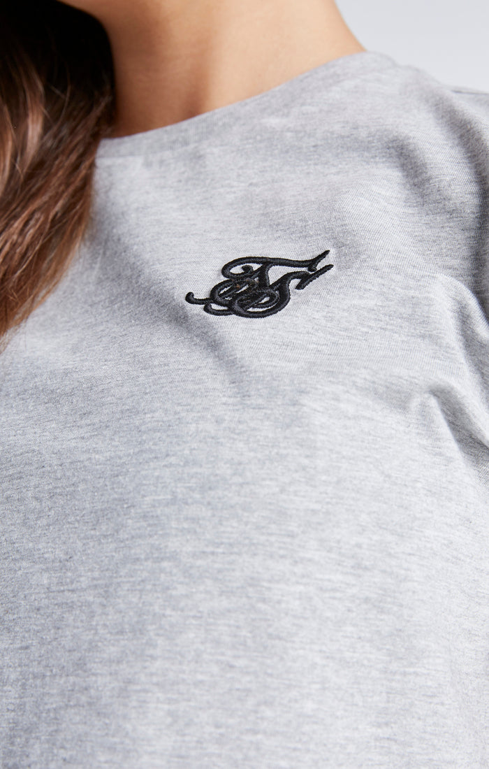 Load image into Gallery viewer, Girls Grey Marl Essentials Cropped T-Shirt (6)