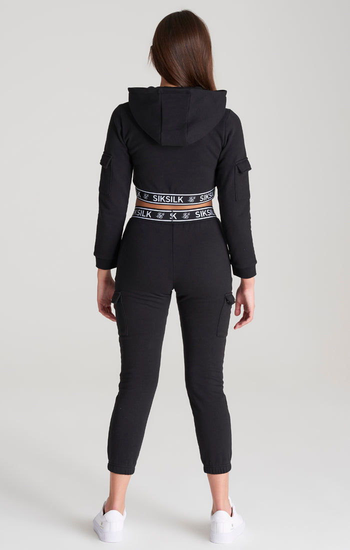 Load image into Gallery viewer, Girls Black Cargo Track Top (4)