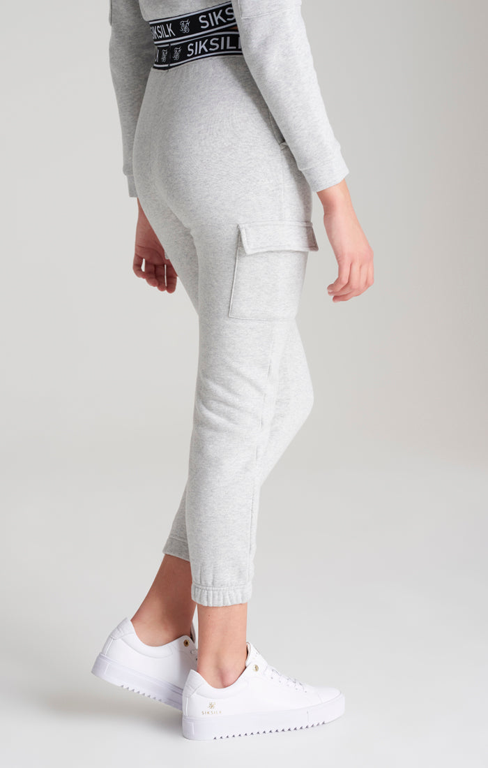 Girls Grey Marl Cargo Track Pant (1)