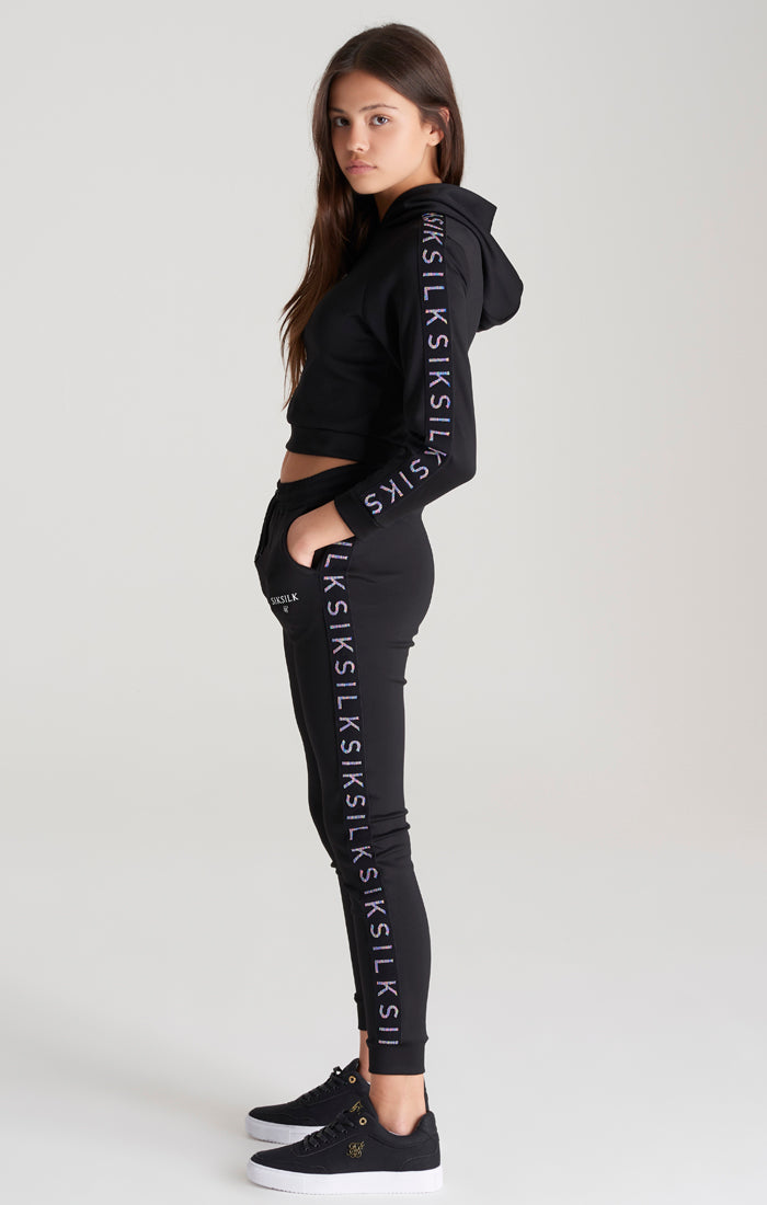 Load image into Gallery viewer, Girls Black Taped Track Top (4)