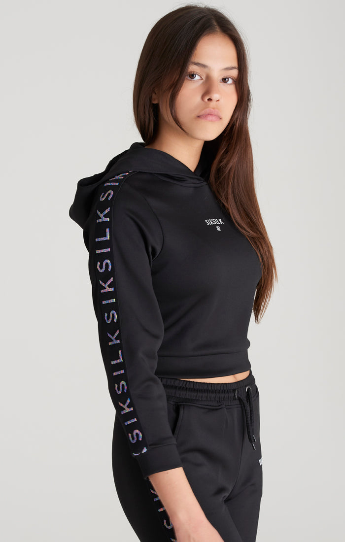 Girls Black Taped Track Top (1)