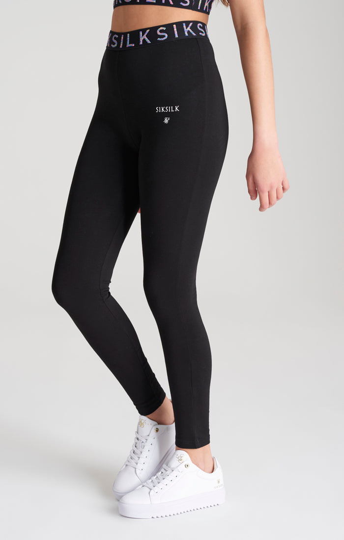Girls Black Taped Legging