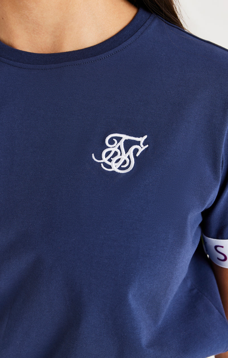SikSilk Rainbow Boyfriend Tee - Navy (1)