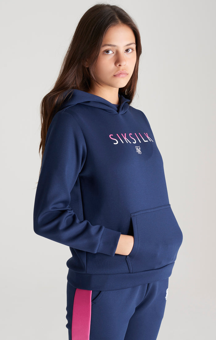 Girls Navy Fade Logo Track Top