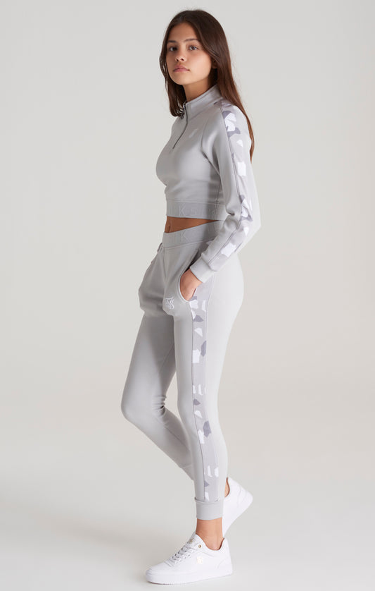Girls Grey Camo Panelled Track Pant