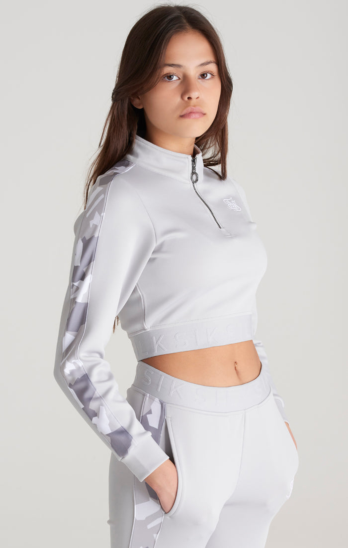 Girls Grey Camo Panelled Track Top (1)
